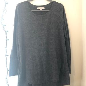 LOFT Dark Gray Long Sleeved Casual Top